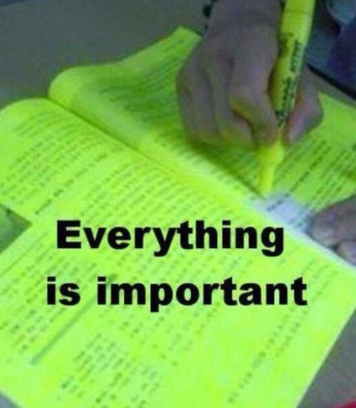 everything is important