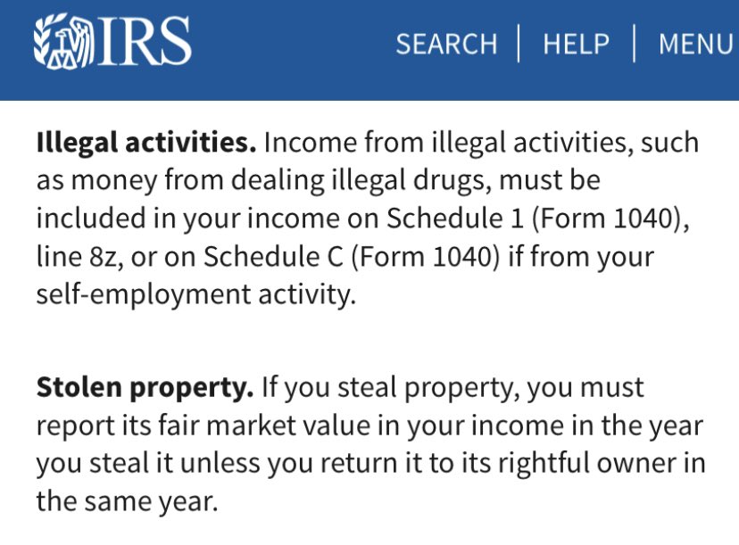 IRS Illegal Activities