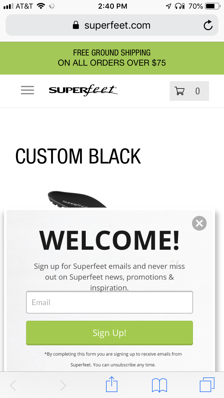 superfeet mobile modal